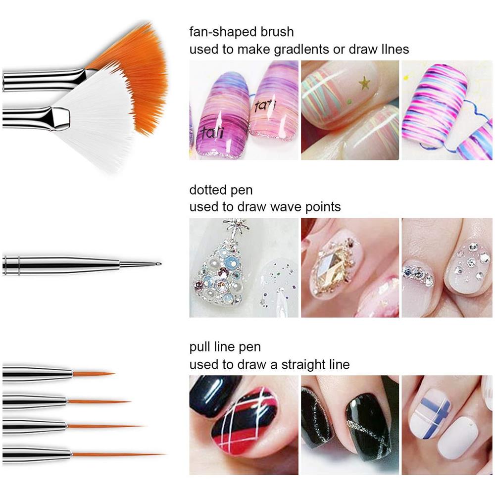 Set Di Pennelli Per Nail Art 15 Pz - Foto 2