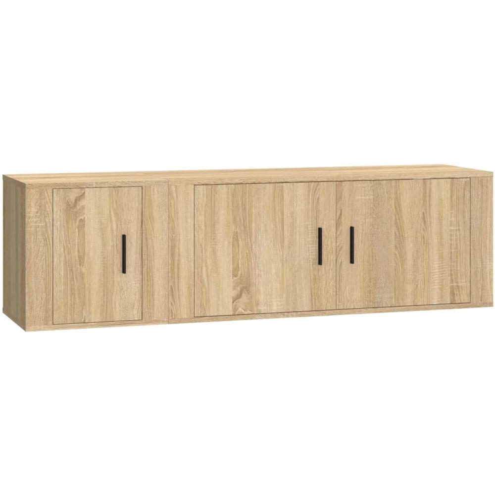 Set Di Mobili Porta Tv 2 Pz Rovere Sonoma In Legno Multistrato - Foto 2