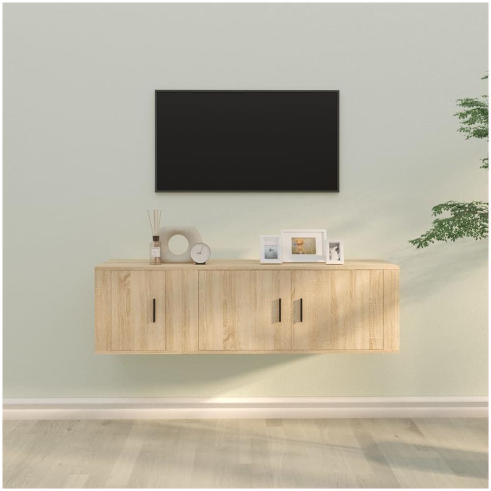 Set Di Mobili Porta Tv 2 Pz Rovere Sonoma In Legno Multistrato - Foto 1
