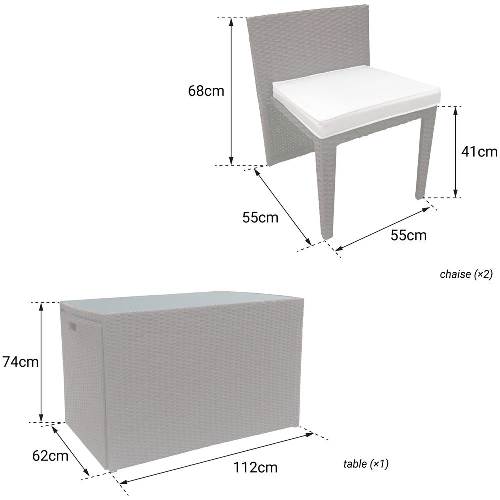 Santorin Mobili Da Giardino Da Incasso In Resina Intrecciata Marrone Per 2 Persone - Cuscini Crema - Foto 2