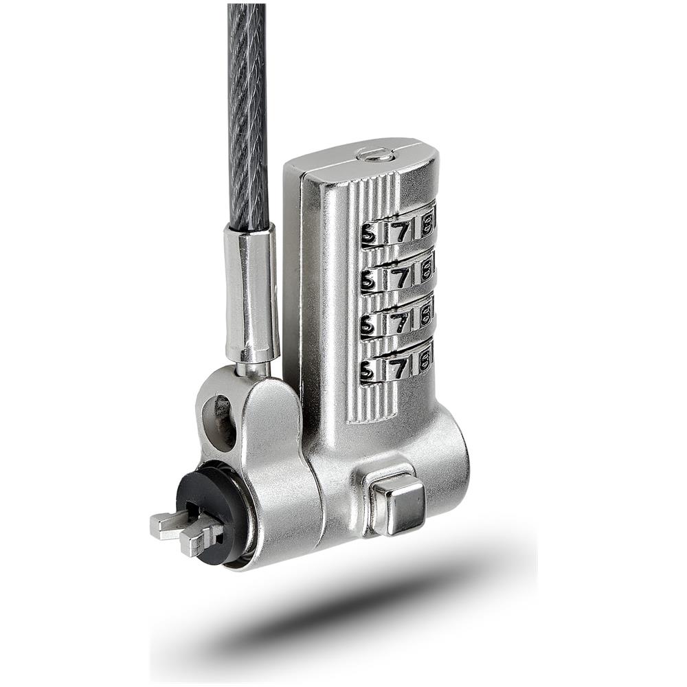 Cavo di Sicurezza Universale per Laptop da 2m, Dispositivo di Sicurezza per Notebook Compatibile con Noble Wedge&reg; /Nano /K-Slot, Blocco a Combinazione Senza Chiave, Acciaio Resistente al Taglio - Foto 2