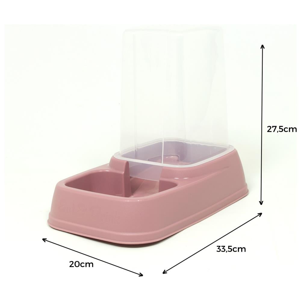 Dispenser Cibo Acqua 3,7L Per Animali Modello 700085 Colore Rosa   - Foto 4