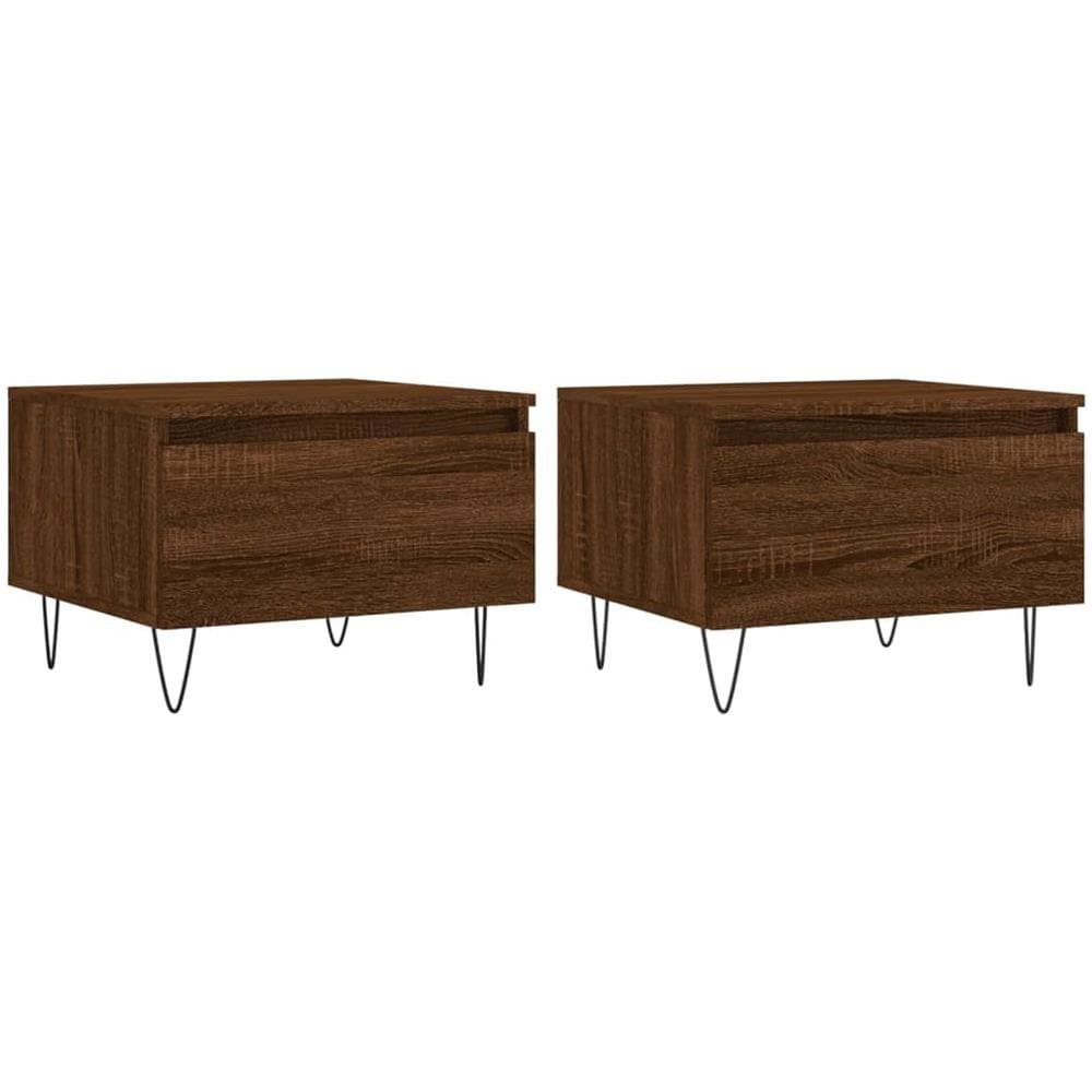 Tavolini Salotto 2pz Rovere Marrone 50x46x35 Legno Multistrato - Foto 2