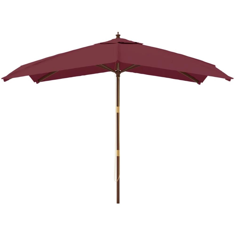 Ombrellone Da Giardino Palo Legno Rosso Bordeaux 300x300x273 Cm - Foto 3