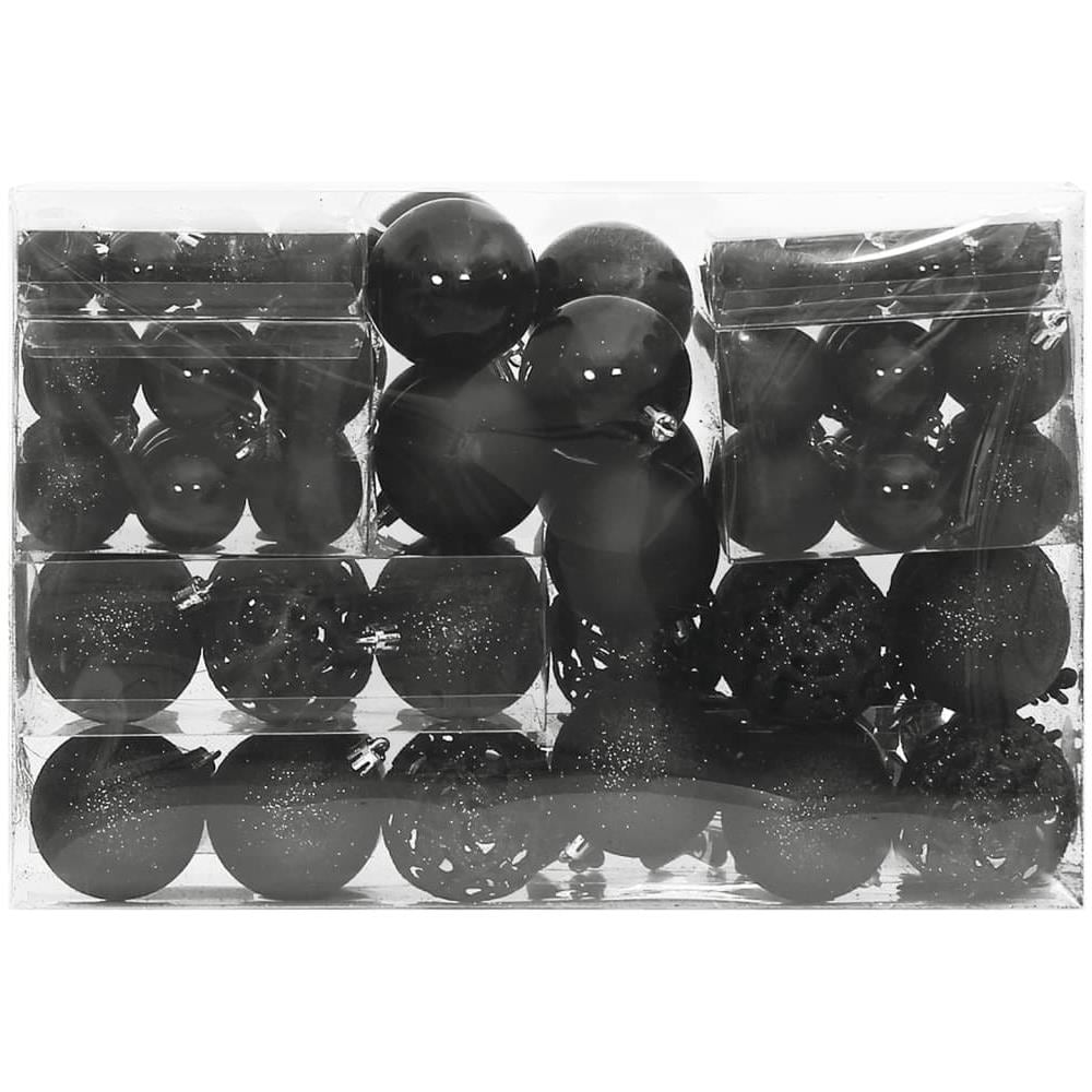 Set Palline Di Natale 111 Pz Nero In Polistirene - Foto 2