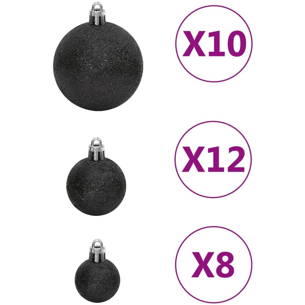 Set Palline Di Natale 111 Pz Nero In Polistirene - Foto 7