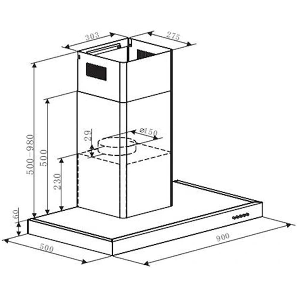 Cappa BHB6901X Aspirante a Parete da 90 cm Colore Acciaio inossidabile - Foto 5