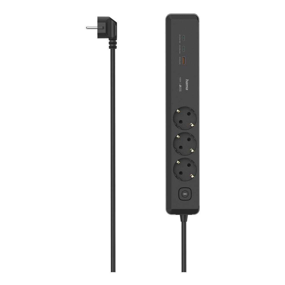 00223192 prolunghe e multiple 1,4 m 3 presa (e) AC Interno Nero, Grigio - Foto 1