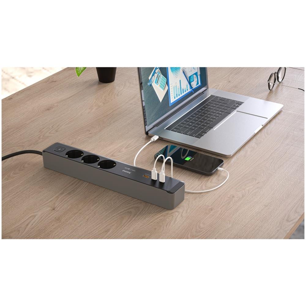 00223192 prolunghe e multiple 1,4 m 3 presa (e) AC Interno Nero, Grigio - Foto 11