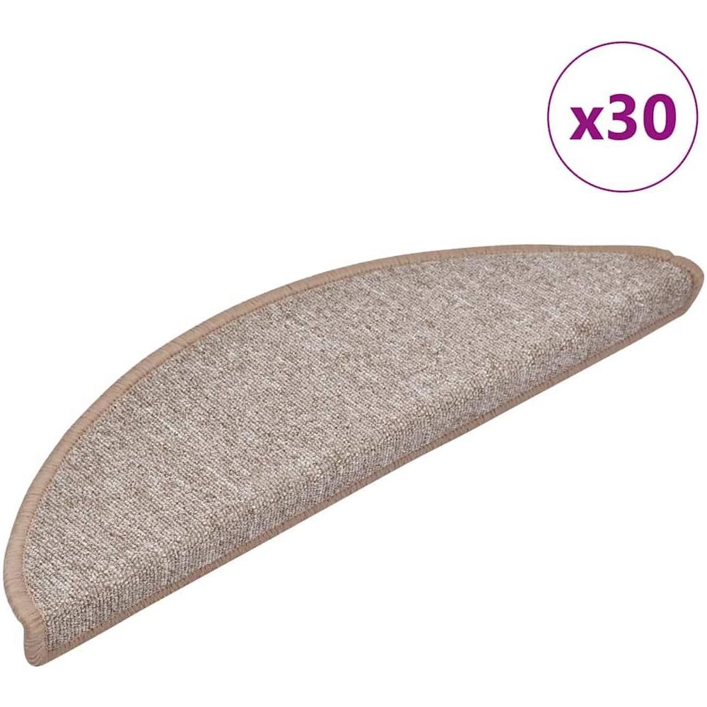 Tappetini per Scale 30 pz Marrone Chiaro 56x17x3 cm - Foto 1