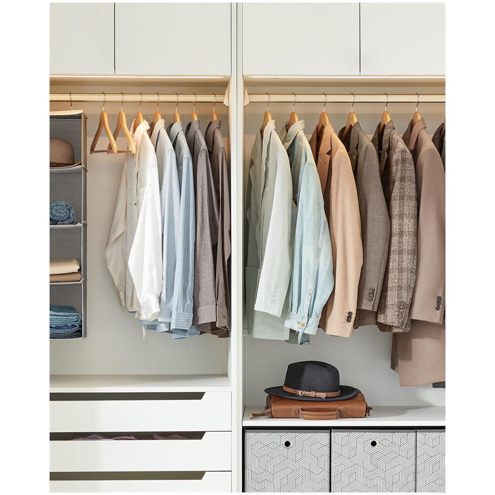 Set di 20 grucce in legno di acero naturale con ganci rotanti - Foto 7