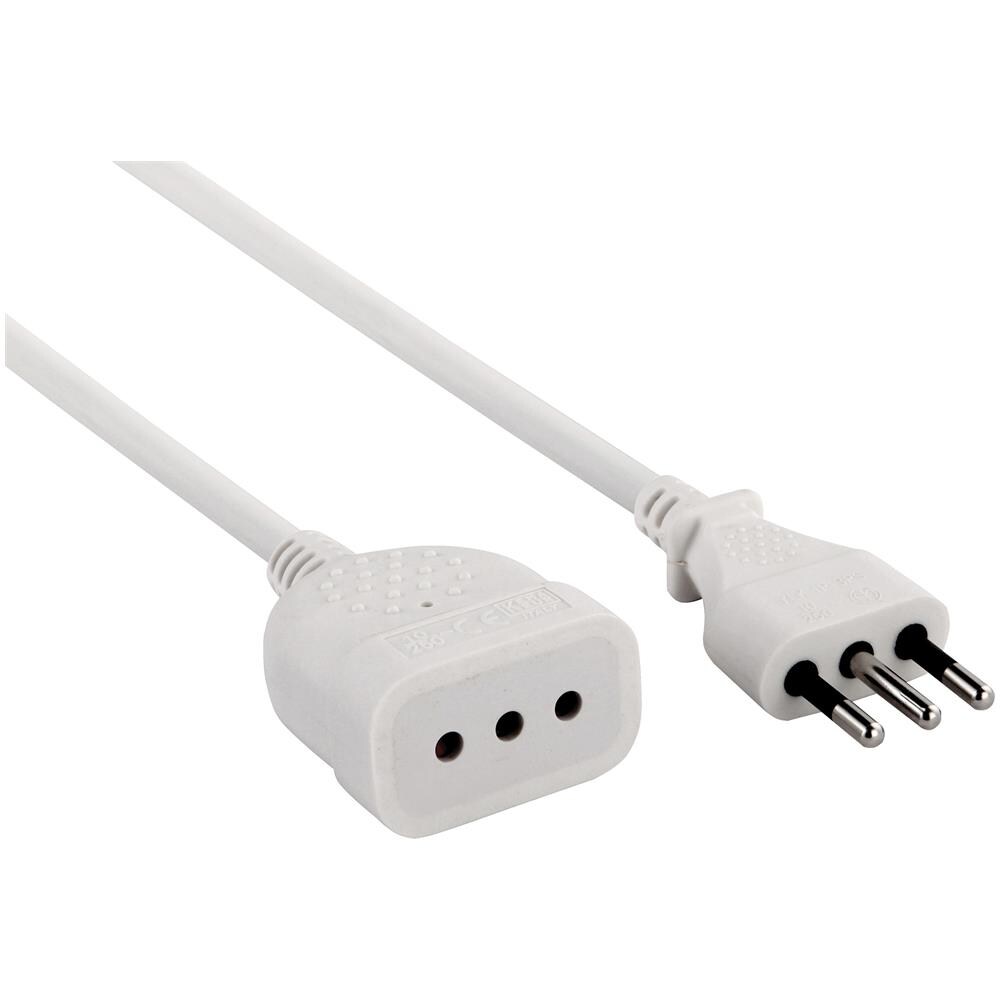 46113 Prolunga 3 Mt Spina E Presa Piccola 10a, Bianco - Sezione Cavo 3g0,75 Mm² - Foto 2