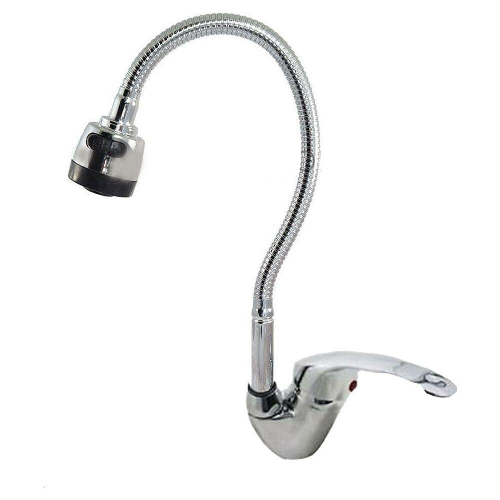 Rubinetto Miscelatore Monocomando Lavello Cucina Cromato Flessibile Kit Di Montaggio Ex-00030 - Foto 2