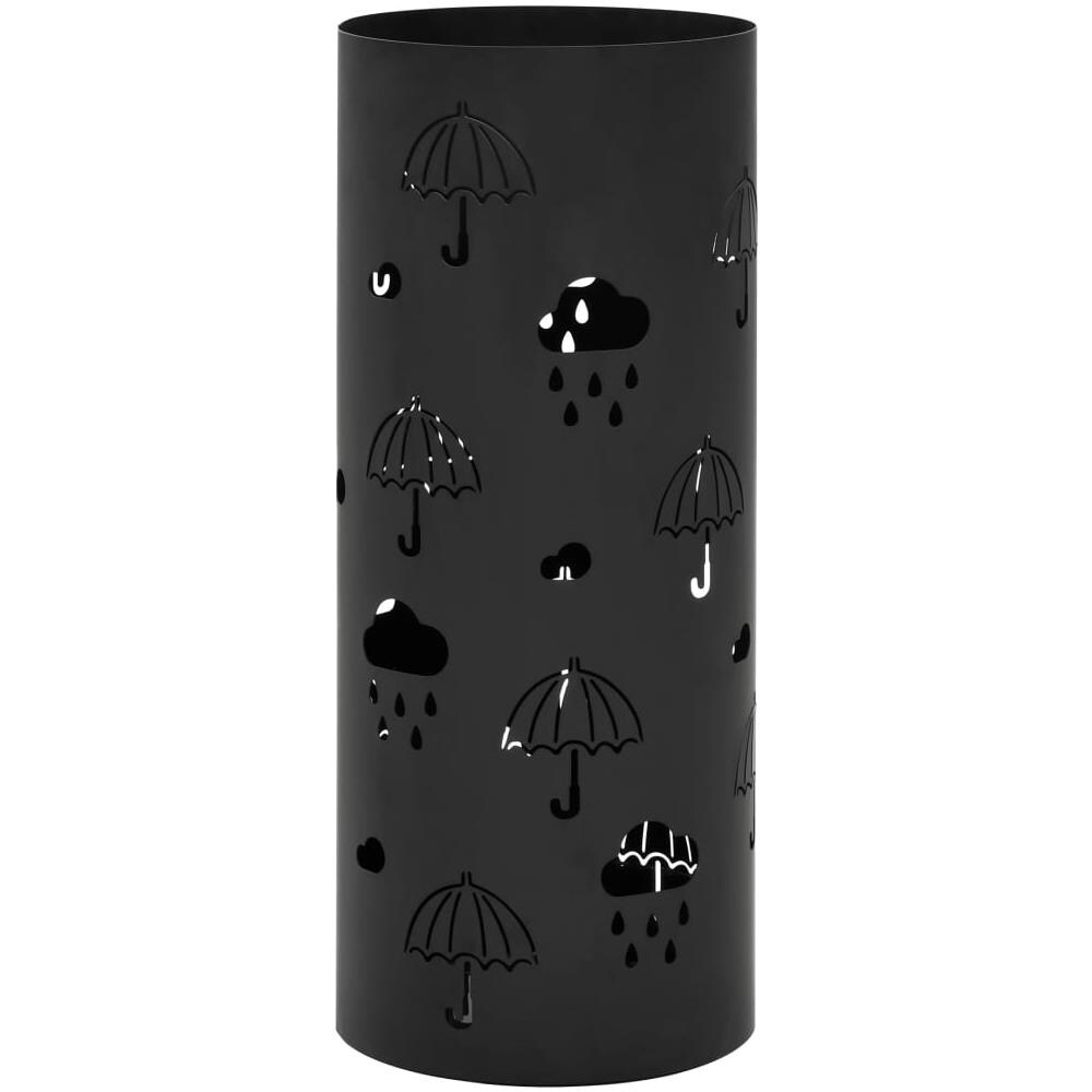 Porta Ombrelli Con Motivi A Ombrelli In Acciaio Nero - Foto 1