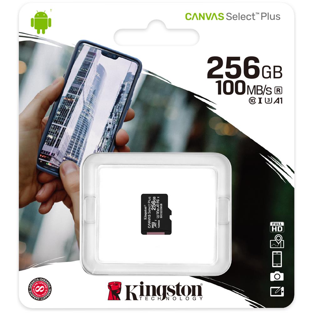 MicroSD SDXC Canvas Select Plus Capacità 256 GB Classe 10 Velocità 100 MB / s  - Foto 3