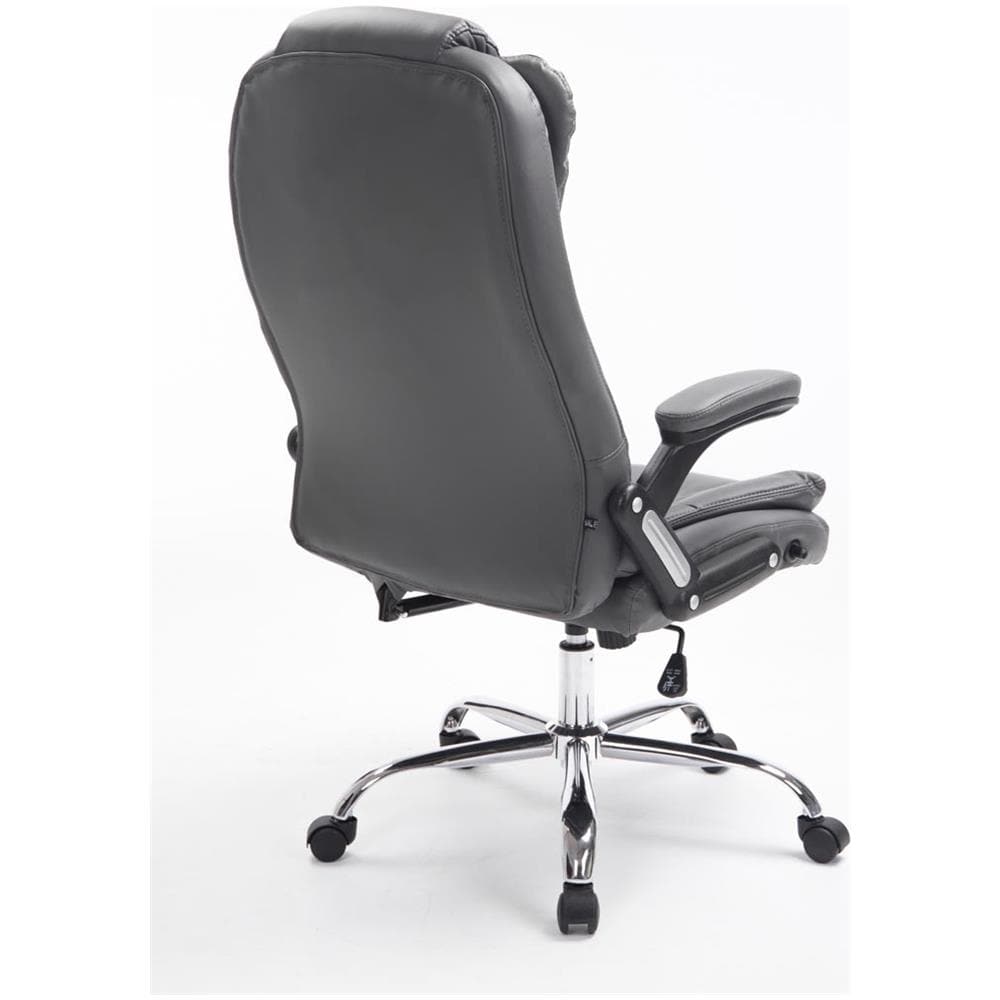 Sedia Ufficio Thor in Similpelle - Poltrona Studio Carico Max 150 kg I Sedia Pc Ergonomica Imbottita e Altezza Regolabile I Sedia da Scrivania con Ruote Antiattrito e Alto Schienale Grigio - Foto 5