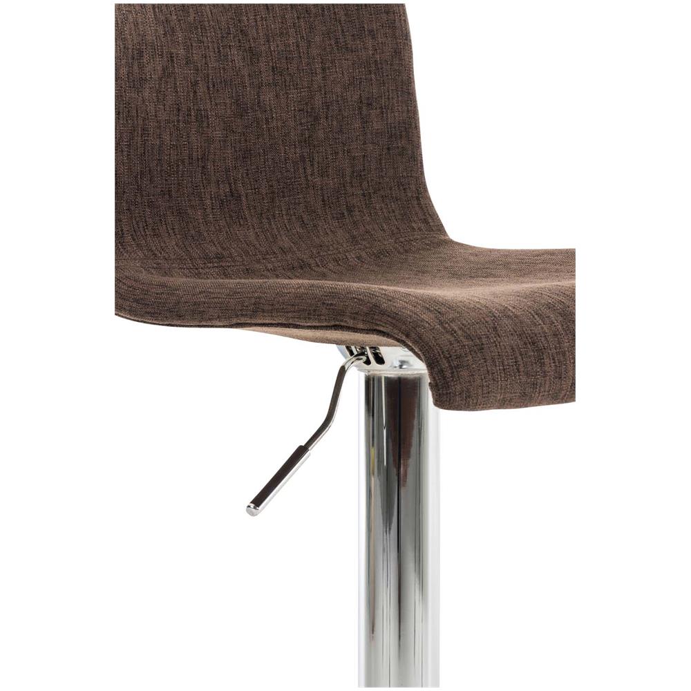 2 Sgabelli Alti Hoover in Tessuto - Set 2 Sgabelli Bar Design Regolabile 59-80 cm I Sedie Sgabello Girevole 360°con Schienale Marrone Cromato - Foto 5