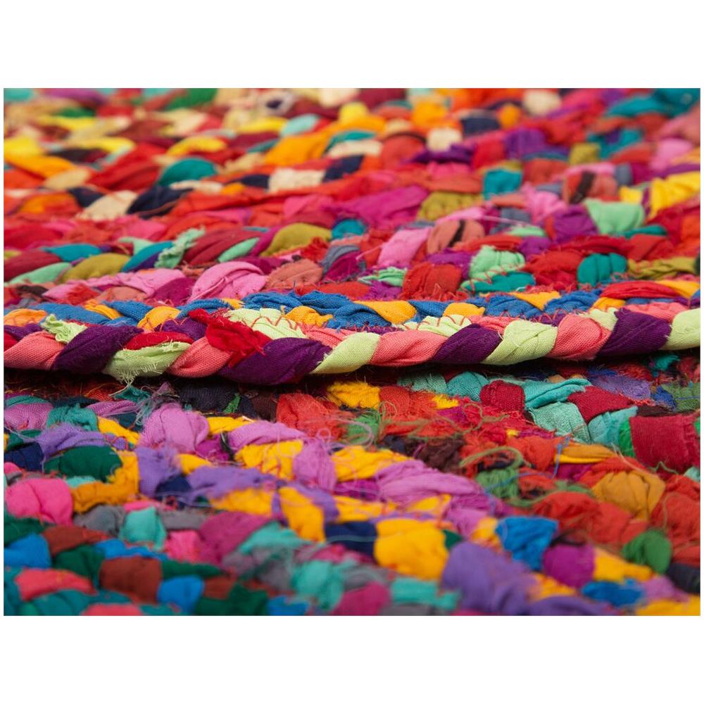 Tappeto Tondo In Cotone E Iuta Ø140 Cm Multicolore Yenice - Foto 8