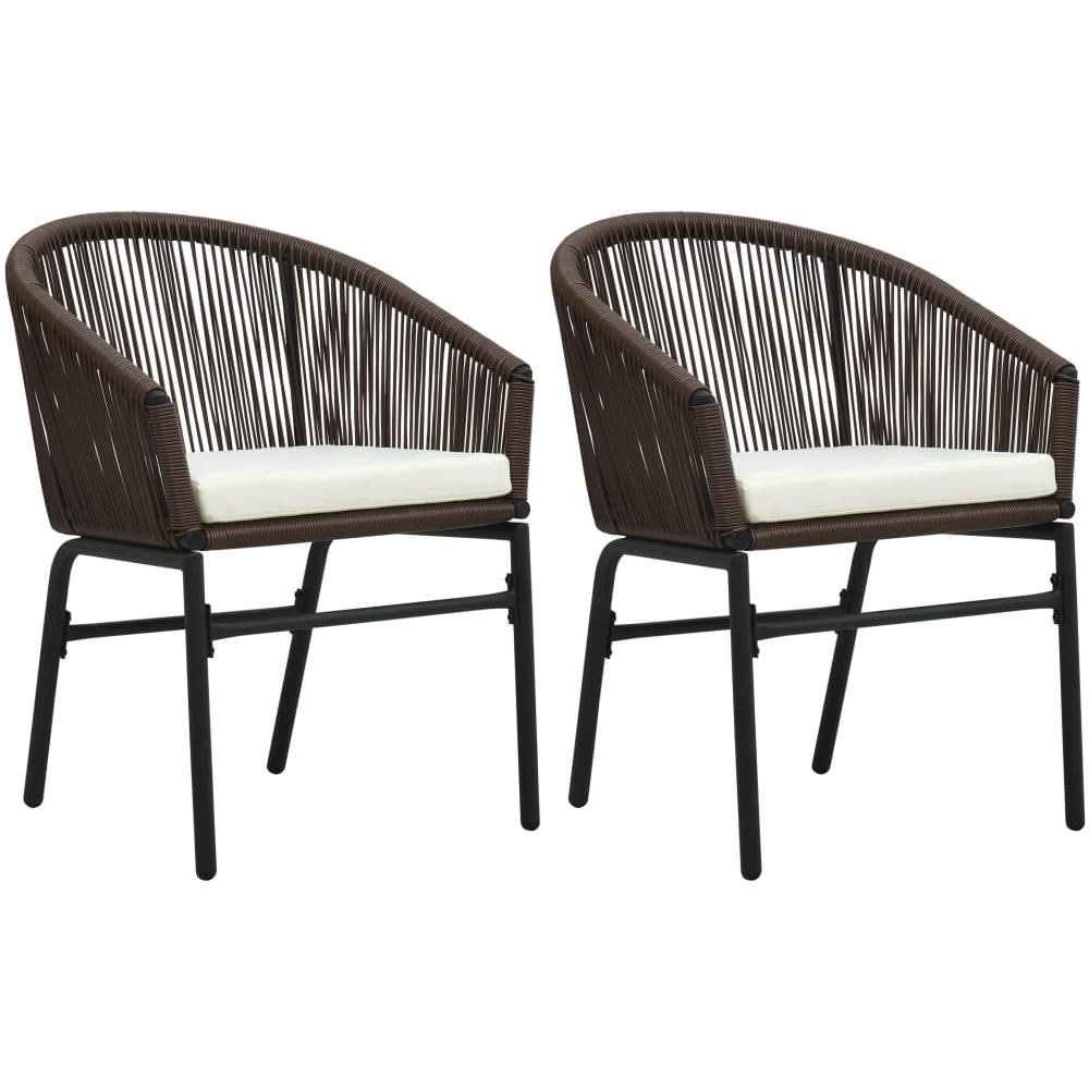 Sedie Da Giardino 2 Pz In Rattan Pvc Marrone - Foto 2