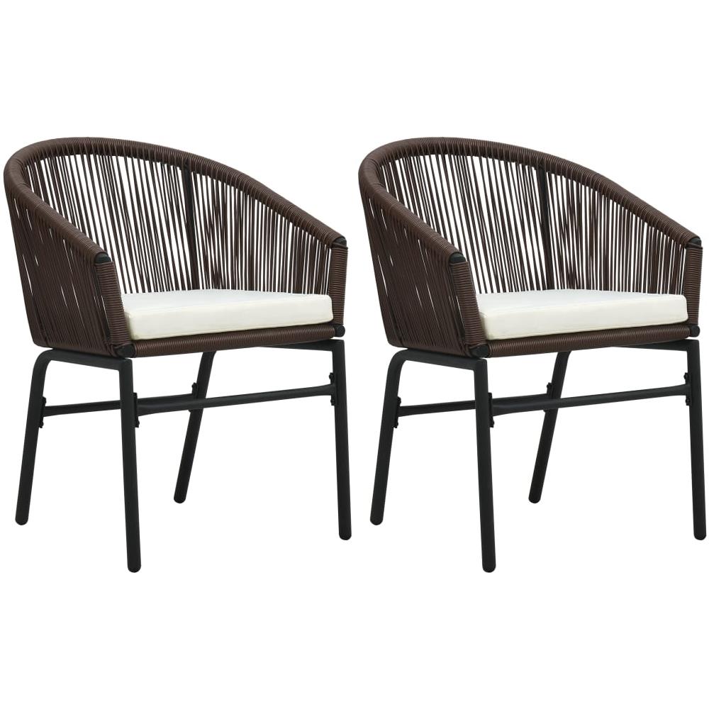 Sedie Da Giardino 2 Pz In Rattan Pvc Marrone - Foto 1