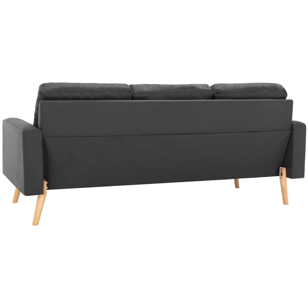 Divano a 3 Posti Grigio Scuro in Tessuto - Foto 6