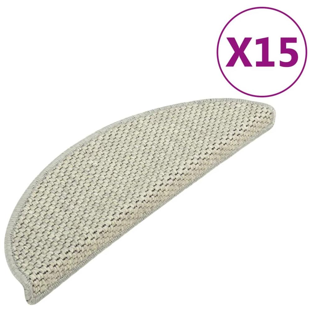 Tappeti Adesivi Scale Aspetto Sisal 15pz 65x21x4cm Verde Chiaro - Foto 1