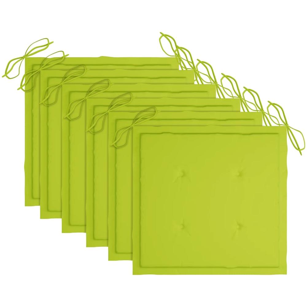 Sedie da Giardino 6 pz e Cuscini Verde Brillante Massello Teak - Foto 2