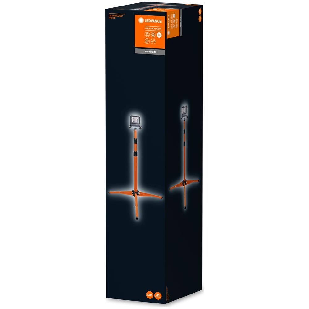 Ledvance Lampada Da Lavoro Led, Lampada Da Esterno, Worklights - Tripod / 20 W, 220…240 V, Ampiezza Fascio Luminoso: 120°, Bianco Freddo, 4000 K, Materiale: Aluminum / steel, Ip65 - Foto 2