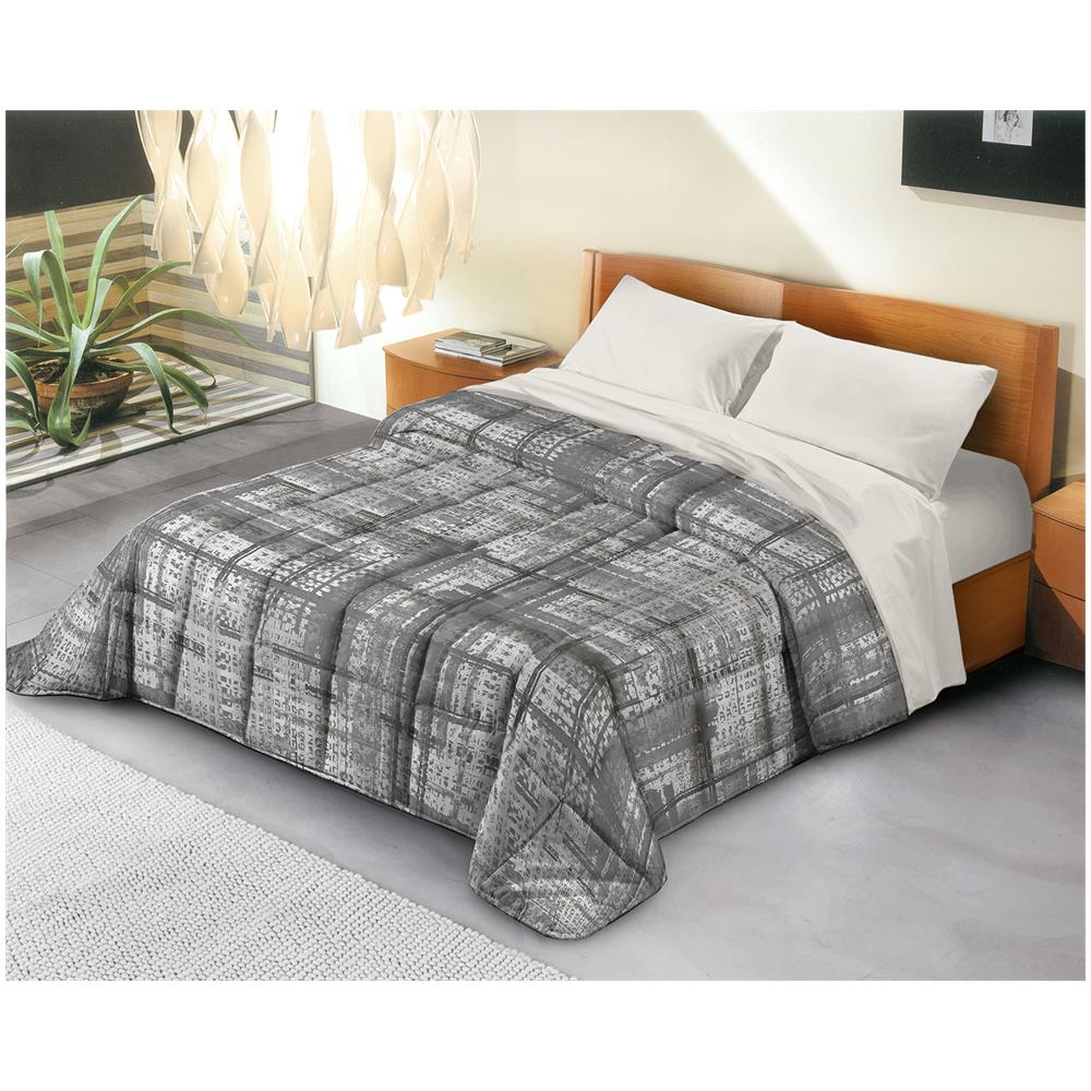 Trapunta Invernale In Ecopiuma Da 380 Gr / mq Calda, Anallergica E Traspirante - Gaia Grigio - Matrimoniale - Foto 1