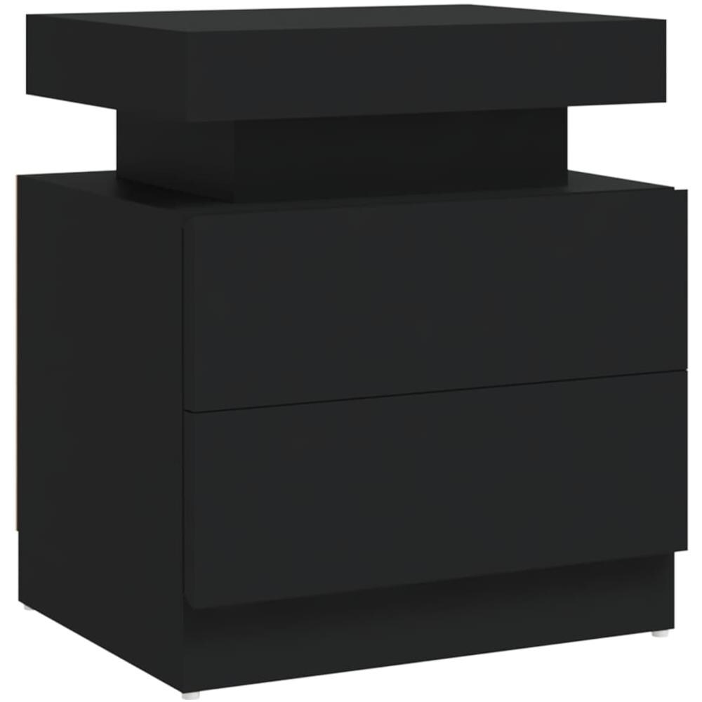 Comodino Nero 45x35x52 cm in Legno Multistrato - Foto 2