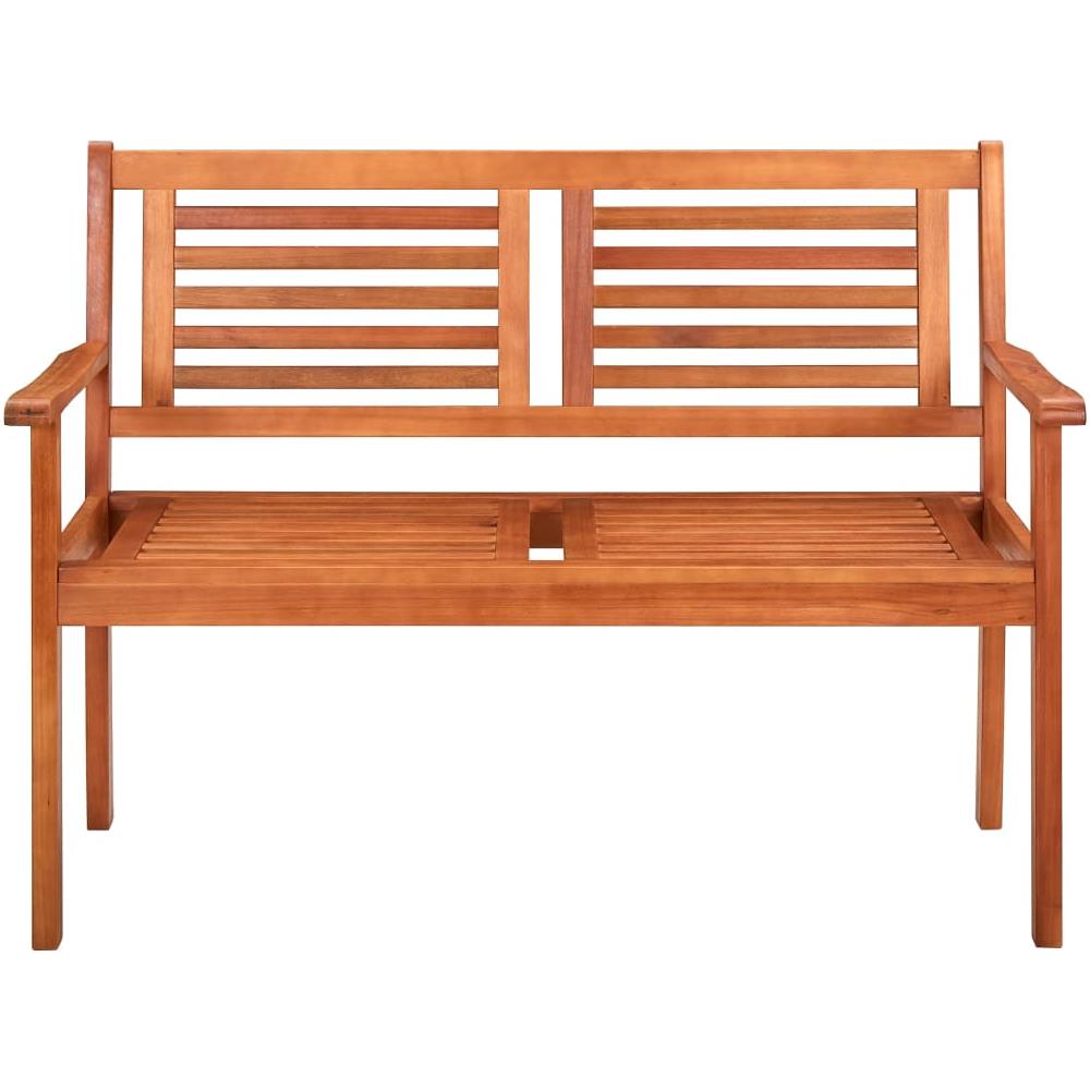 Panchina Da Giardino 2 Posti E Cuscino 120cm Massello Eucalipto - Foto 3