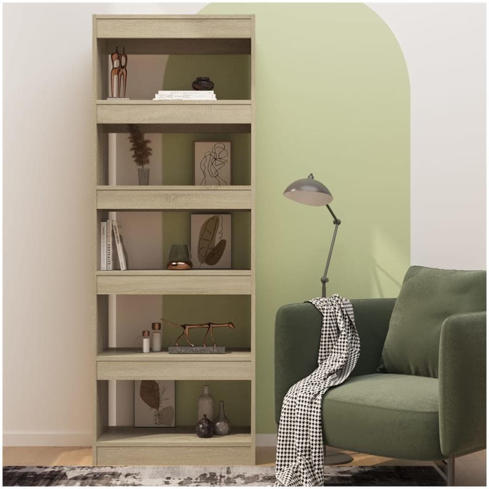 Libreria /Divisorio Rovere Sonoma 60x30x166 cm in Truciolato - Foto 3