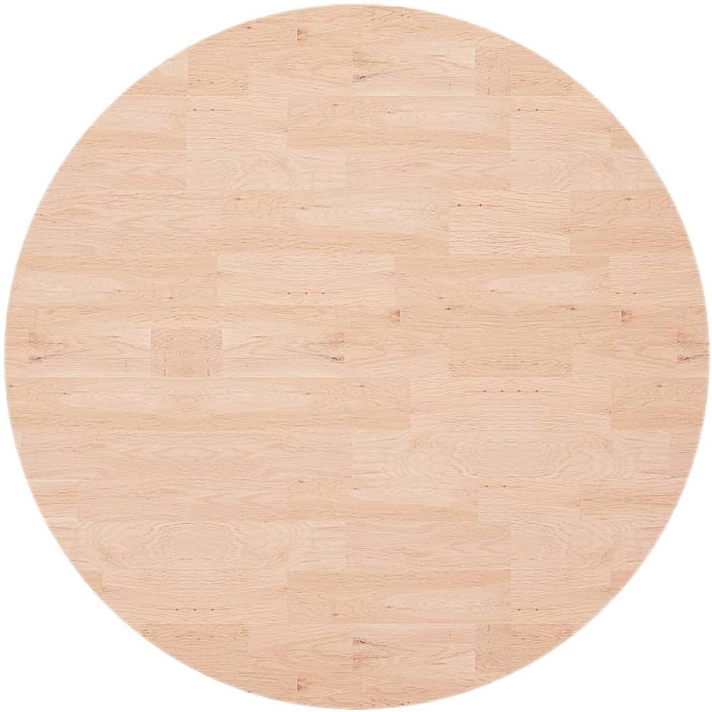 Piano Tavolo Rotondo 90x1,5 Cm Massello Di Rovere Non Trattato - Foto 2