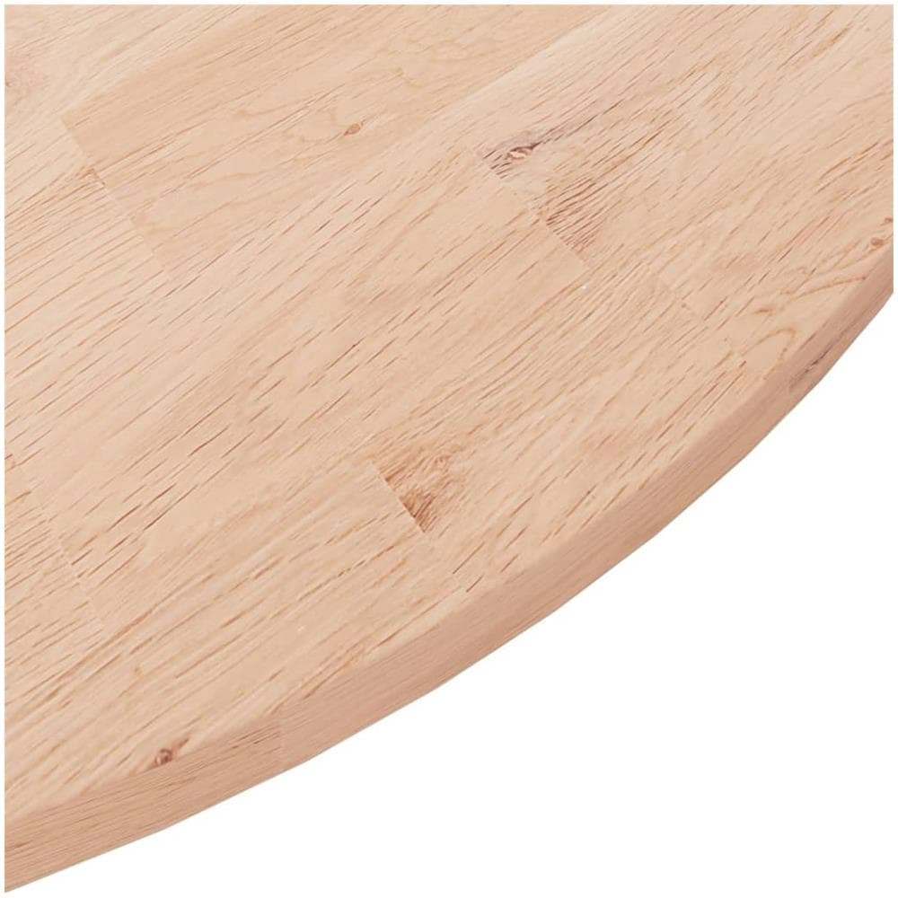 Piano Tavolo Rotondo 90x1,5 Cm Massello Di Rovere Non Trattato - Foto 3