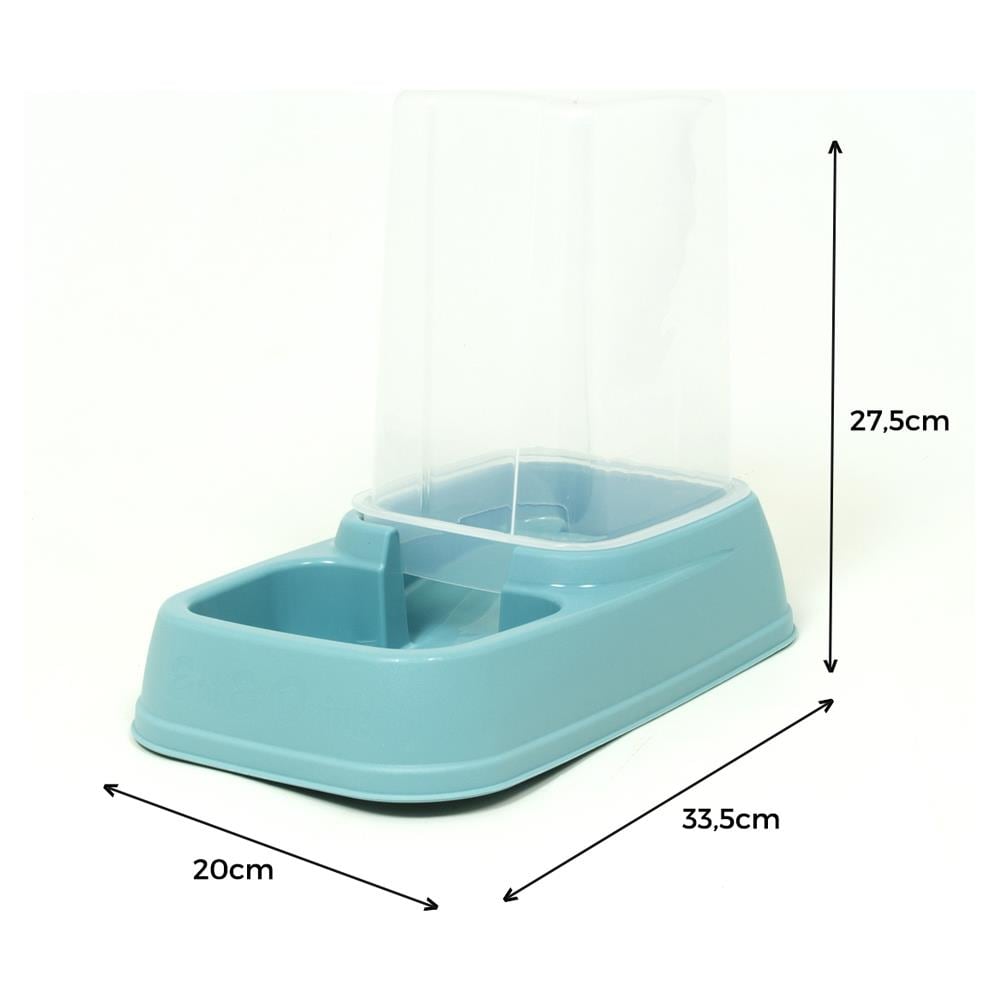 Dispenser Cibo Acqua 3,7L Per Animali Modello 700085 Colore Azzurro - Foto 4