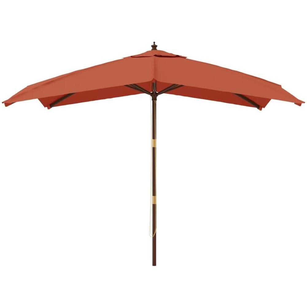 Ombrellone Da Giardino Palo In Legno Terracotta 300x300x273 Cm - Foto 3