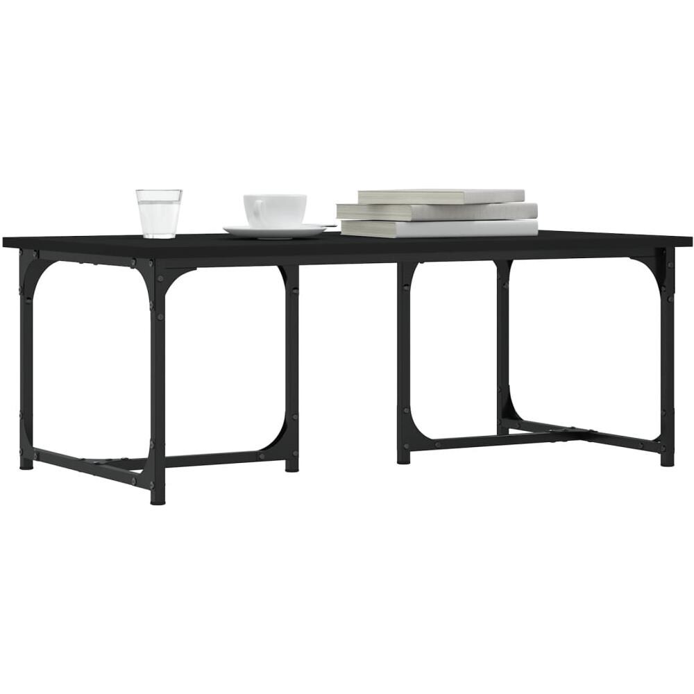 Tavolino Da Salotto Nero 90x50x35 Cm In Legno Multistrato - Foto 3