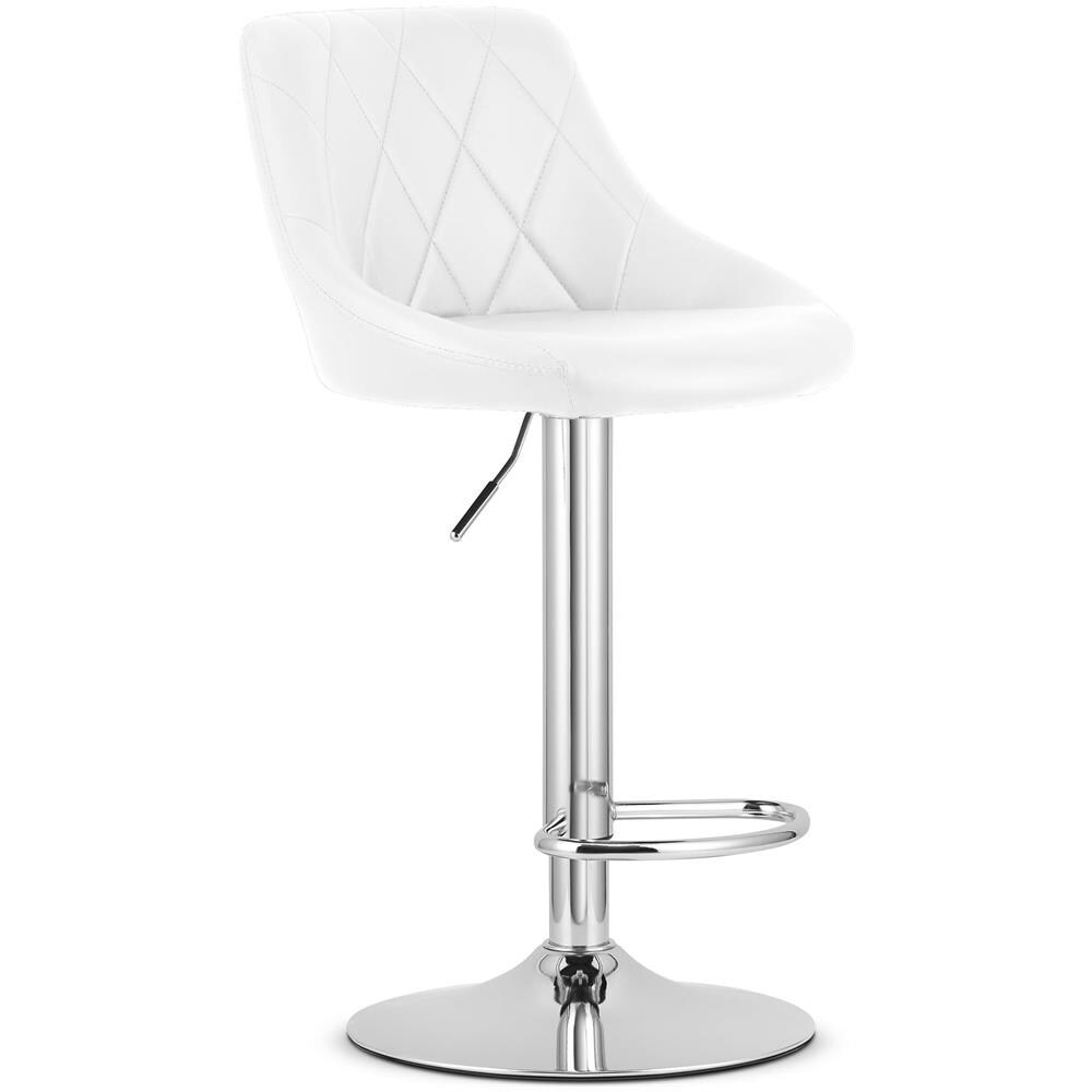 Sgabello girevole DAKA - Ecopelle bianca /Base cromata x 2 - Foto 2