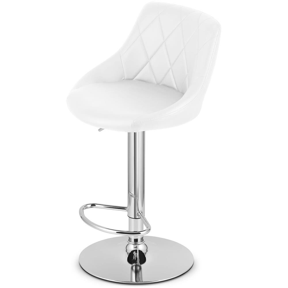 Sgabello girevole DAKA - Ecopelle bianca /Base cromata x 2 - Foto 7