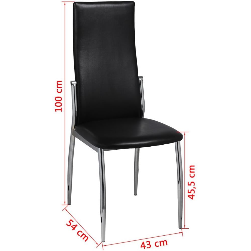 2 Pz Sedie Cromate Per Sala Da Pranzo Pelle Sintetica Nera - Foto 19
