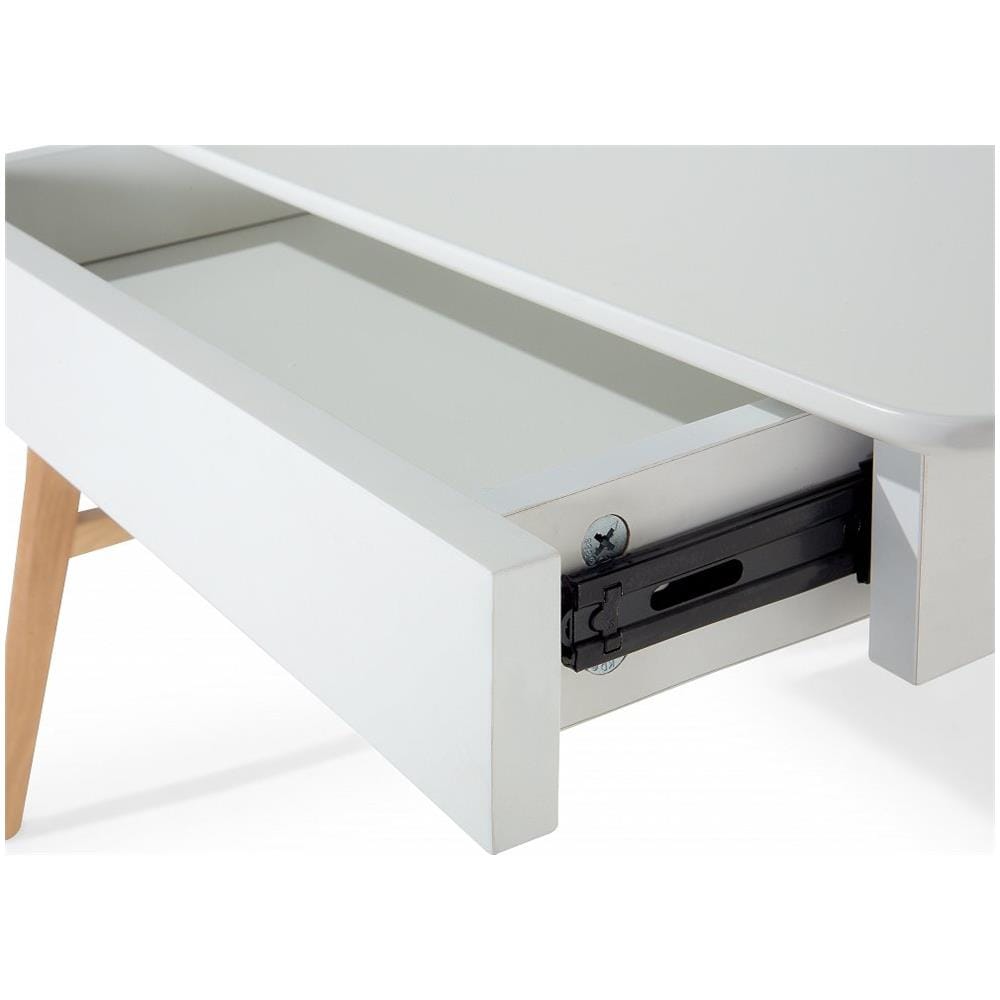 Scrivania Sheslay Bianco 120 Cm 70 Cm Con Contenitore - Foto 2