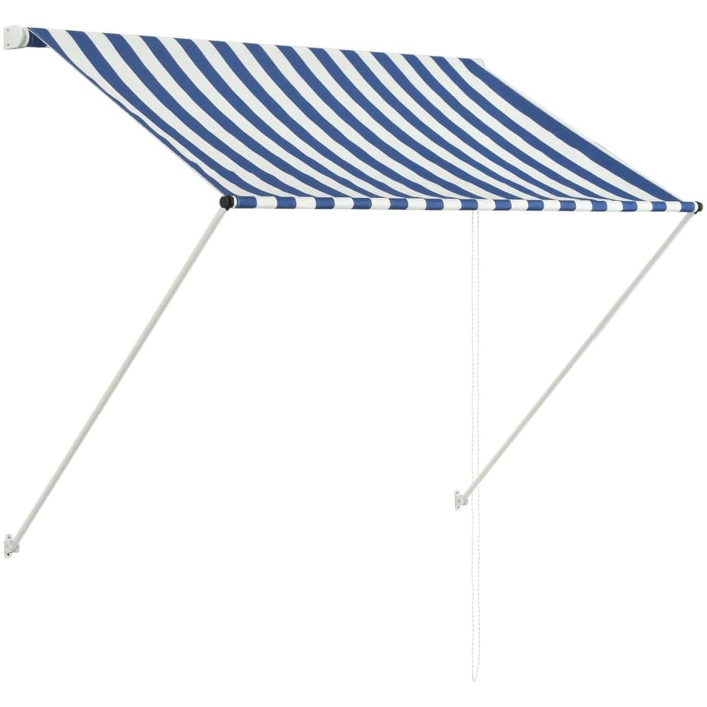 Tenda Da Sole Retrattile 150x150 Cm Blu E Bianco - Foto 1