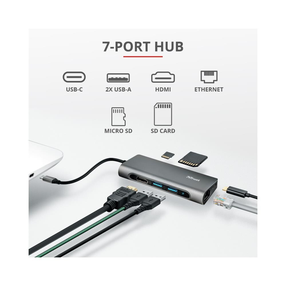 Dalyx Aluminium 7-in-1 USB-C Multiport Adapter - Foto 2