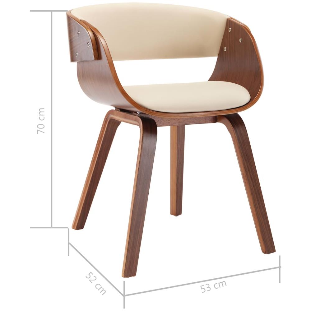 Sedie Da Pranzo 4 Pz Crema In Legno Piegato E Similpelle - Foto 7