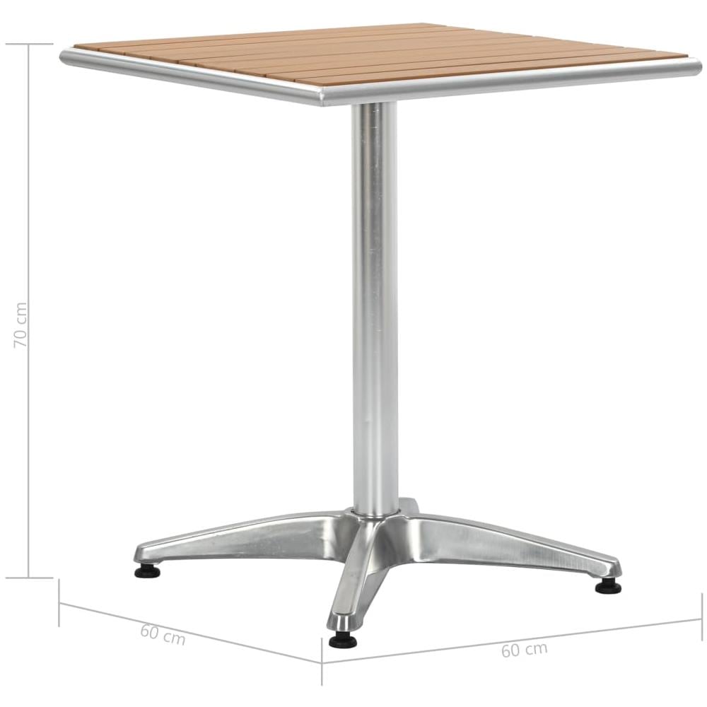 Tavolo Da Giardino Argento 60x60x70 Cm In Alluminio E Wpc - Foto 13