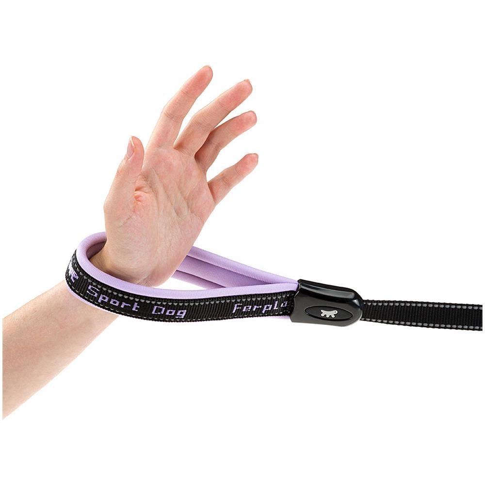 Guinzaglio Per Cani In Nylon Sport Dog Matic G20/120, Innovativo Moschettone Con Meccanismo Magnetico, Impugnatura Imbottita, Cuciture Riflettenti, 20 Mm X L 120 Cm Lilla - Foto 2