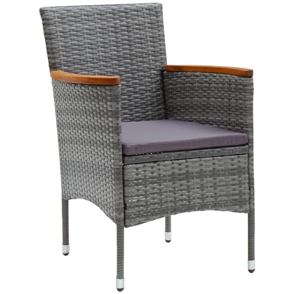 Sedie da Pranzo per Giardino 4 pz in Polyrattan Grigio - Foto 2