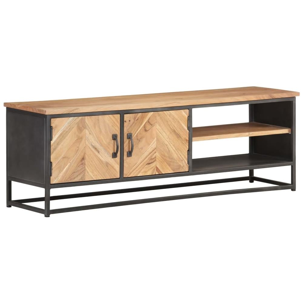 Mobile Porta Tv 120x30x40 Cm In Legno Massello Di Acacia - Foto 1