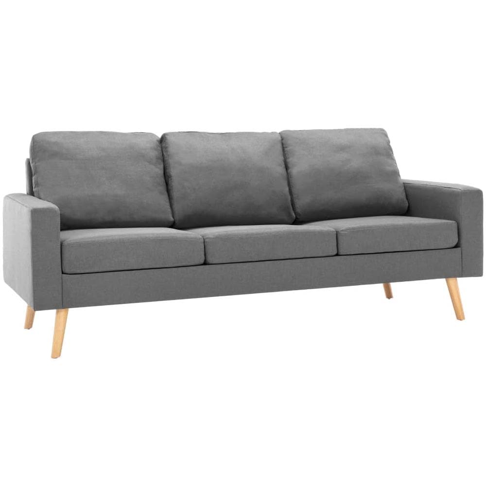 Divano a 3 Posti Grigio Chiaro in Tessuto - Foto 1