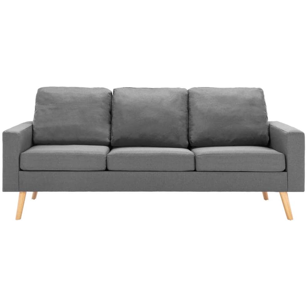 Divano a 3 Posti Grigio Chiaro in Tessuto - Foto 2